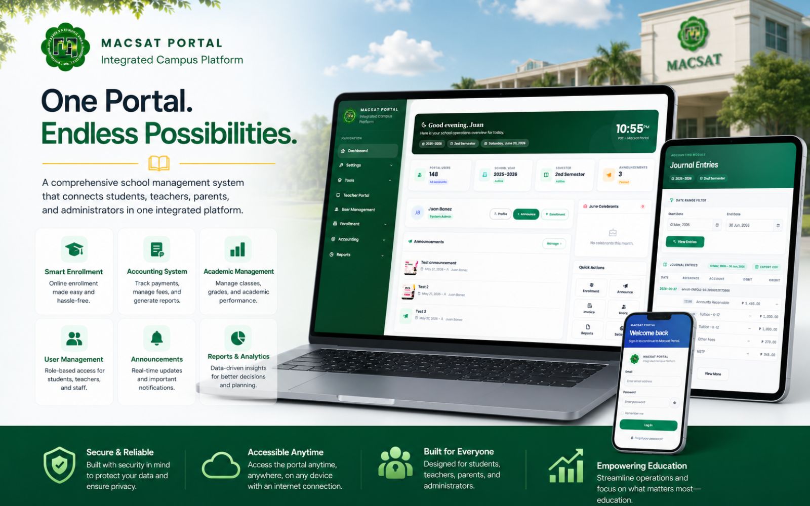 MACSAT School Management System screenshot